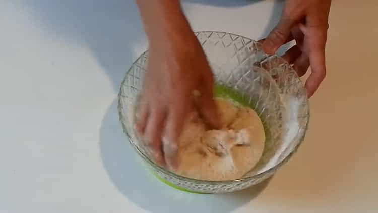 Knead the dough to make whites