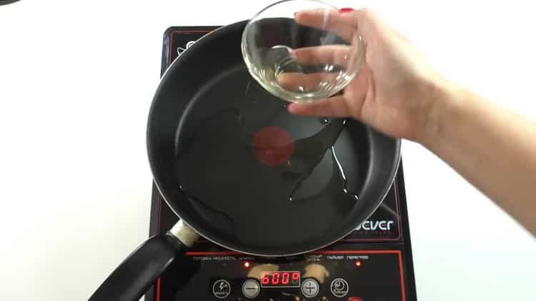 To cook beef stroganoff, prepare a frying pan