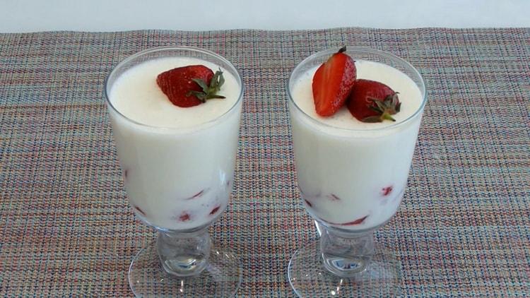 Step by step recipe dessert Blanmange with photo
