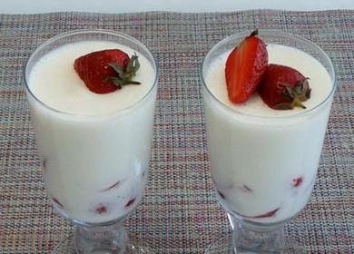 Step by step recipe dessert Blanmange with photo