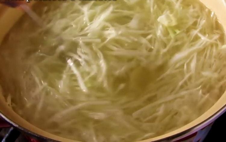 For cooking borsch, chop cabbage