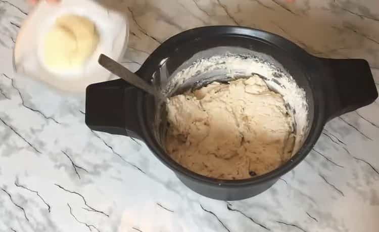 For making buns, knead the dough