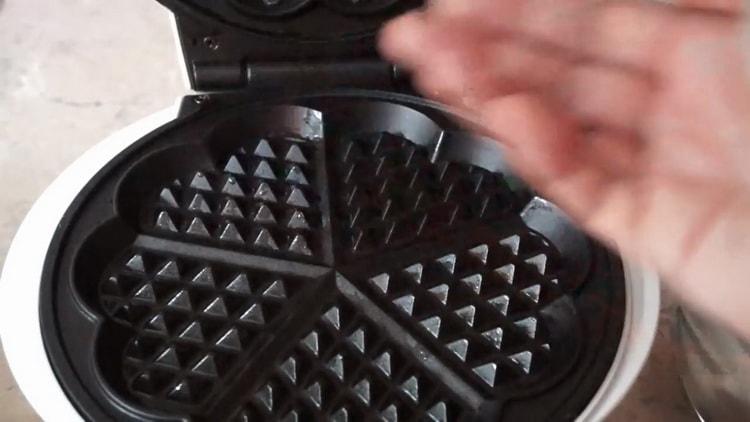 Prepare a technique for making waffles in a waffle iron