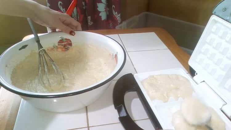 To make waffles, heat the waffle iron