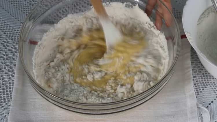 Sift flour to make dough