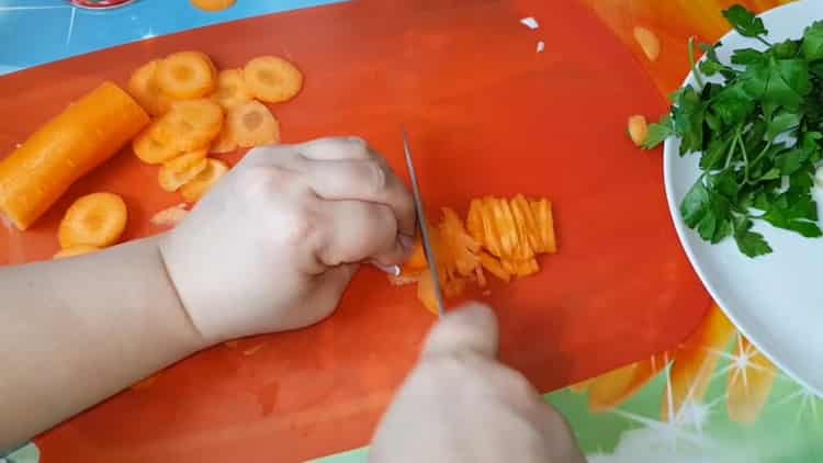 For carrots, chop carrots