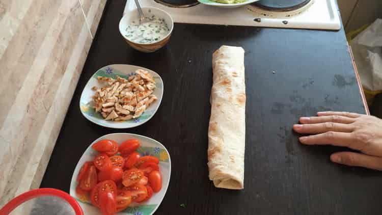 Shawarma diététique: une recette étape par étape avec des photos