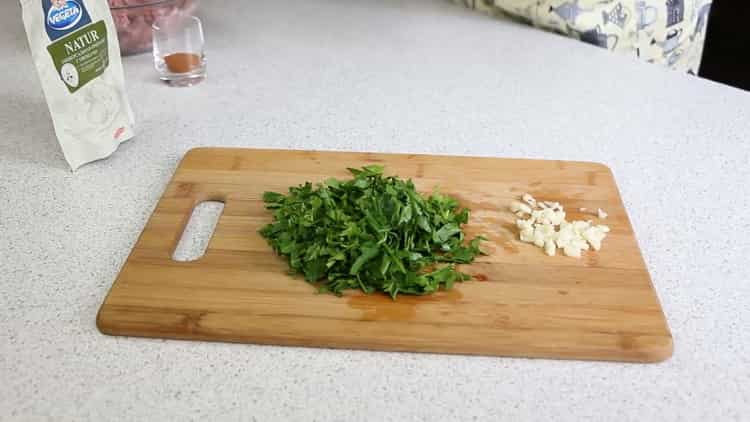 To make potato pancakes, cut greens