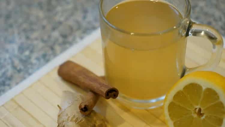 green tea with ginger is ready