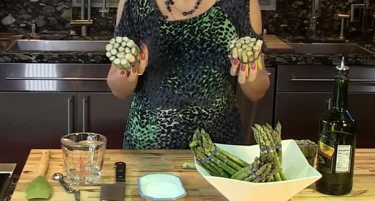 How to cook fresh green asparagus step by step recipe with photo