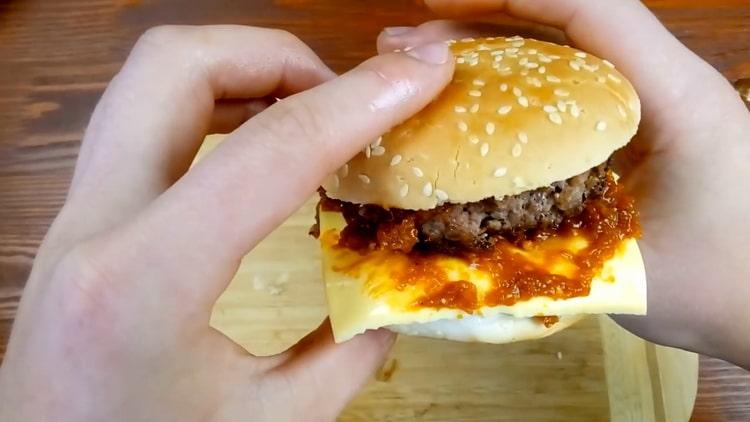To make a burger, fold the ingredients