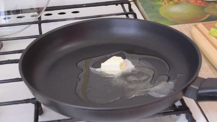 To cook, heat the pan