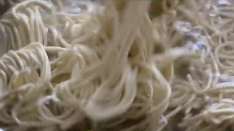 To cook noodles, boil pasta