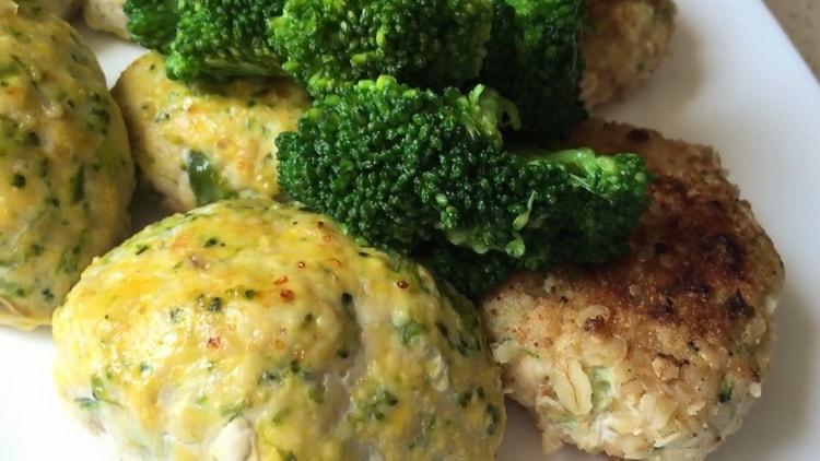 Step-by-step broccoli cutlets with photo