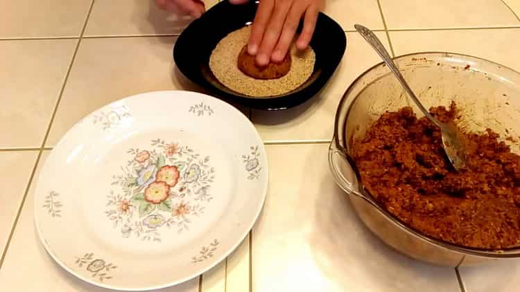 To make cutlets, prepare a breading