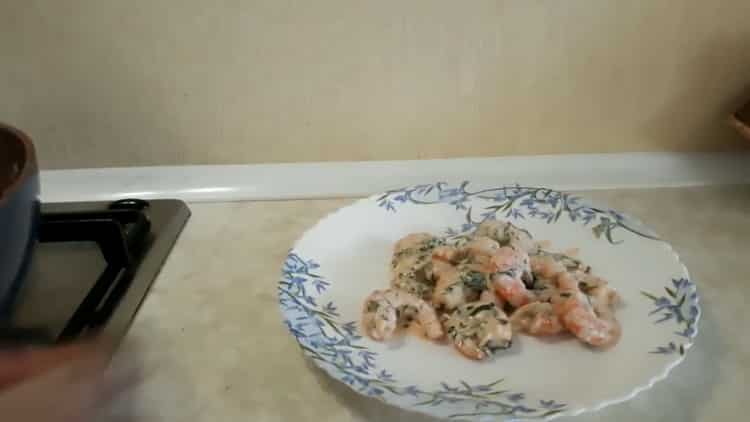 Incredibly delicious king prawns in garlic cream sauce