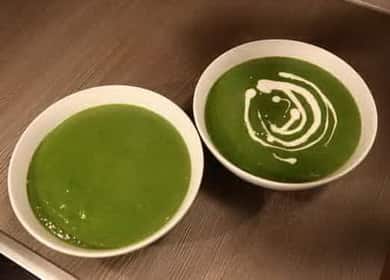 Spinach cream soup according to a step by step recipe with photo
