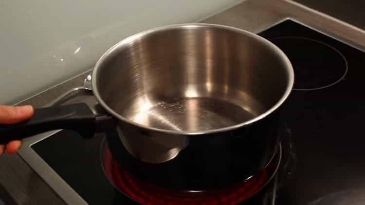 Heat the pan to cook