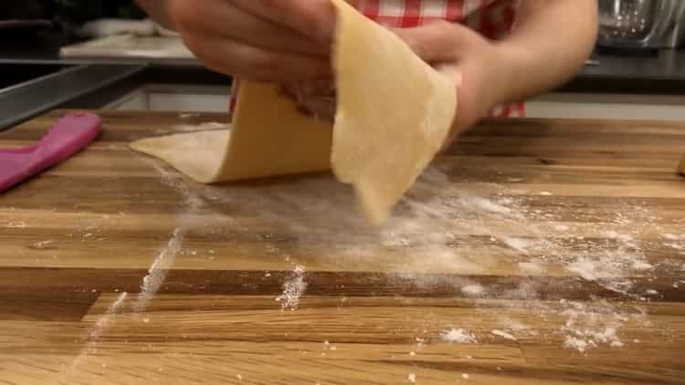 To make lasagna, roll the sheets