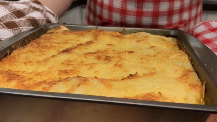 To make lasagna, preheat the oven