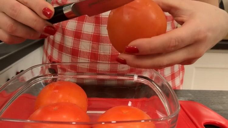 Blanquear tomates para lasaña