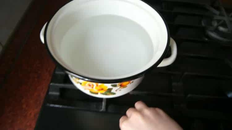 To make udon noodles, heat water