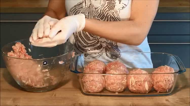 To make lazy cabbage rolls, make meatballs