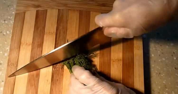 To make lobio, chop dill