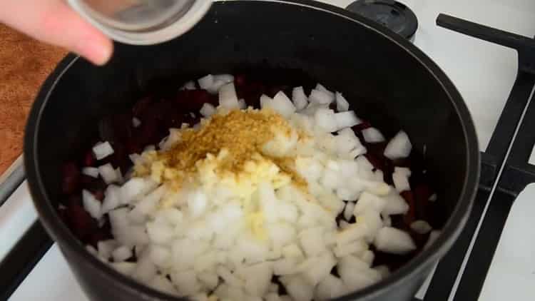 To make red bean lobio in Georgian add spices