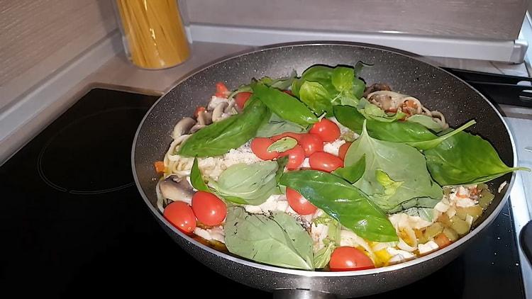 Add greens to make pasta