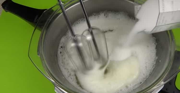 To make wet meringue, add sugar