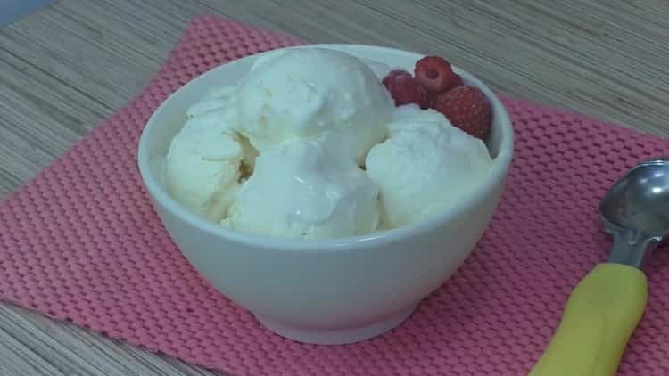 ice cream at home from cream is ready