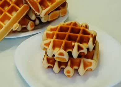 Soft waffles: a step by step recipe with a photo