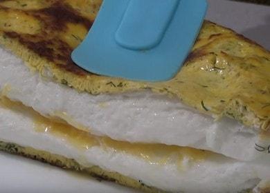 Gătit ular omelet acasă conform unei rețete pas cu pas cu o fotografie.