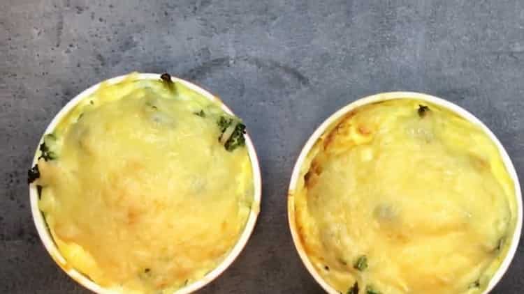 Omelet with broccoli in the oven according to a step by step recipe with photo