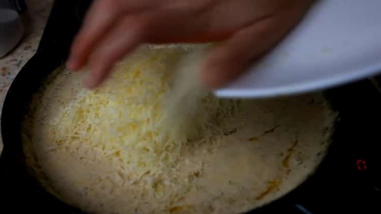 To make alfredo paste, grate cheese