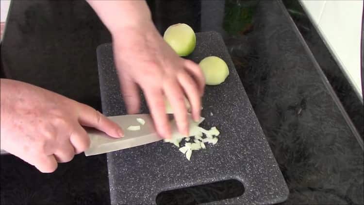 For the preparation of pearl barley with stew, prepare the ingredients