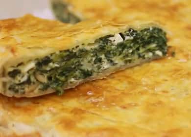 Delicious spinach pie with puff pastry cheese 🥧