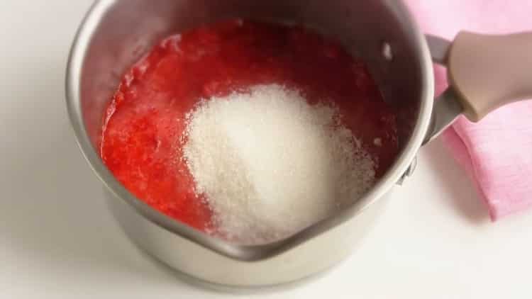 Mix berries and sugar to make ice cream.