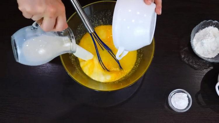 To make waffles, mix the ingredients.