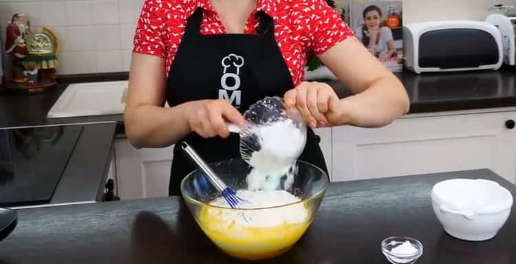 Add flour to make waffles