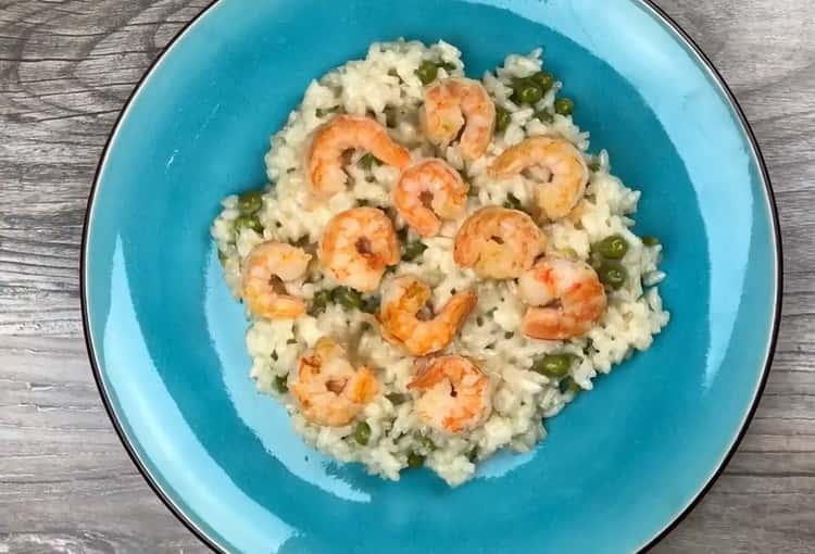 risotto aux crevettes prêt