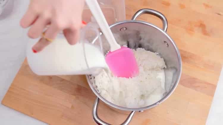To cook pudding, boil rice