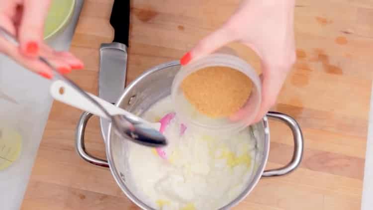 Add sugar to make a pudding