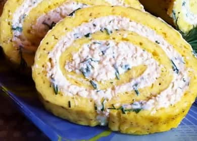 Omelette roll: hakbang-hakbang na recipe na may larawan