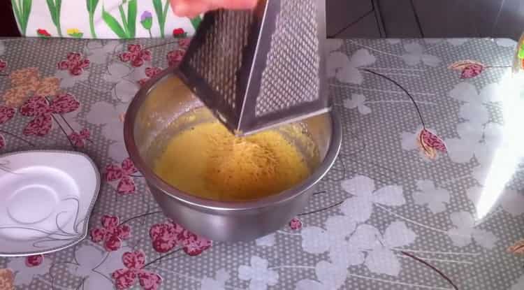 Grate cheese to cook