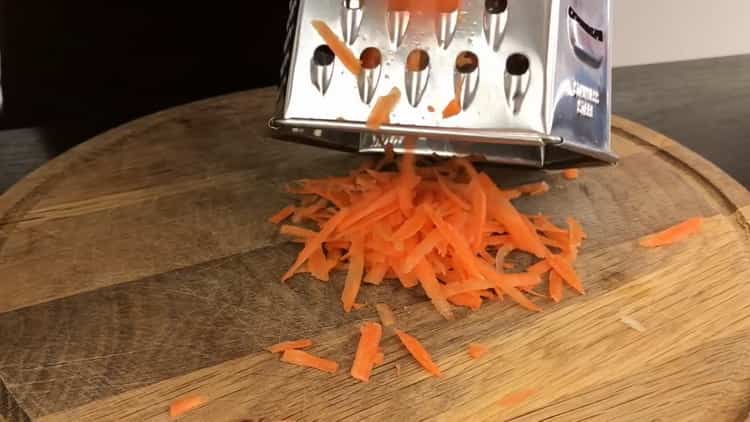 To cook fish meatballs, grate carrots