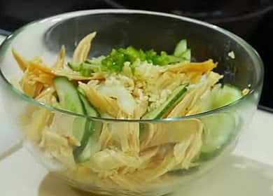 Salade d'asperges de soja recette étape par étape avec photo