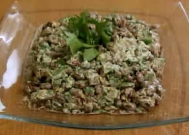 Salad with beef and beans: a step by step recipe with photos