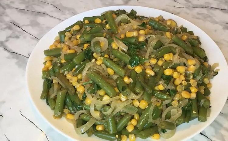 Salade de haricots verts prête